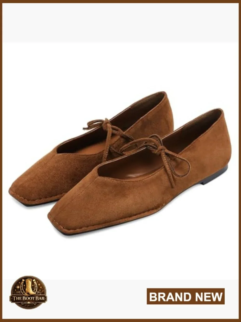 Square Toe Ballet Flats with Lace Up Bow Slip On Casual Mary Jane Shoes